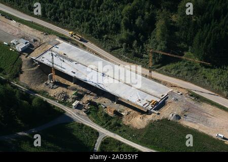 La construction du pont de l'emplacement de l'air froid pont du BAB A98 près de Rheinfelden sur le Dinkelberg Banque D'Images