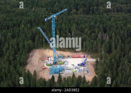 La construction d'éolienne Rohrkopf à Gersbach dans le sud de la Forêt-Noire Banque D'Images