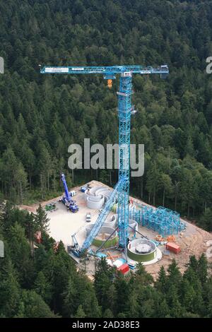 La construction d'éolienne Rohrkopf à Gersbach dans le sud de la Forêt-Noire Banque D'Images