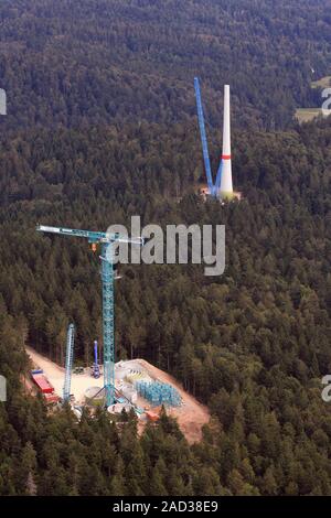 La construction d'éolienne Rohrkopf à Gersbach dans le sud de la Forêt-Noire Banque D'Images