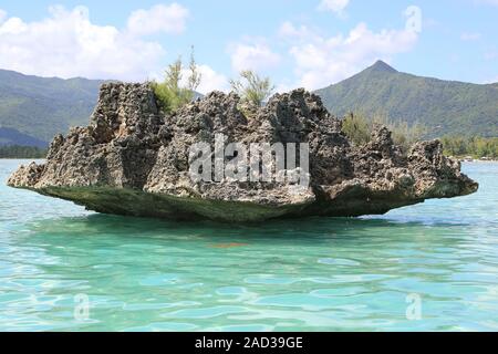 L'Ile Maurice, Kristallfelsen, cristal de roche, Le Morne Banque D'Images