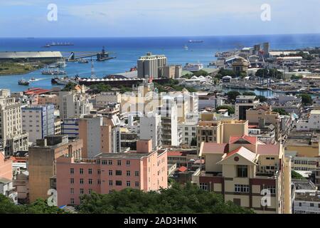 L'Ile Maurice, capitale Port Louis, vue sur la ville Banque D'Images
