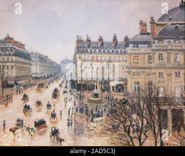 Place du Théâtre français, Paris : Rain" de Camille Pissarro (1830-1903), huile sur toile, 1898 Banque D'Images