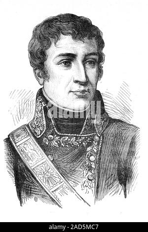 Louis Marie Maximilien de Caffarelli du Falga. Le général français au cours de l'invasion de l'Égypte. Né en 1756, décédé en 1799. Illustration d'antiquités. 1890. Banque D'Images