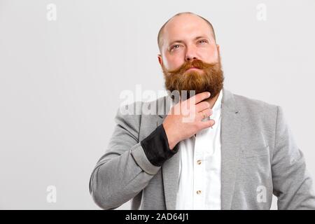 Homme chauve avec ginger beard Banque D'Images