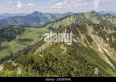 Vue depuis la Brecherspitze à l'Est Banque D'Images