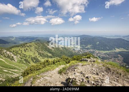 Vue depuis Brecherspitze nord à Schliersee, Bavière Banque D'Images