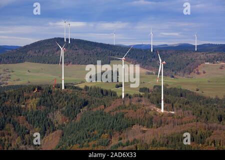 Dans Glaserkopf Windpark Hasel et Rohrkopf à Gersbach, Forêt-Noire du Sud Banque D'Images