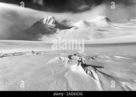 Paysage d'hiver, Reaiddavaggi Stuor, Laponie, Suède Banque D'Images