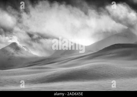 Paysage de neige, Stuor Reaiddavaggi, Laponie, Suède Banque D'Images