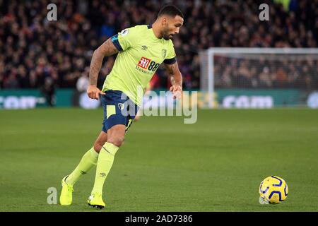 Londres, Royaume-Uni. 06Th Dec, 2019. Callum Wilson de Bournemouth en action. Premier match de championnat, Crystal Palace v Bournemouth AFC à Selhurst Park à Londres le mardi 3 décembre 2019. Cette image ne peut être utilisé qu'à des fins rédactionnelles. Usage éditorial uniquement, licence requise pour un usage commercial. Aucune utilisation de pari, de jeux ou d'un seul club/ligue/dvd publications. pic par Steffan Bowen/Andrew Orchard la photographie de sport/Alamy live news Crédit : Andrew Orchard la photographie de sport/Alamy Live News Banque D'Images