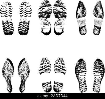Mentions légales Collection chaussures semelles silhouette noire. Vector illustration. Illustration de Vecteur