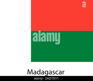 Drapeau du pays Madagascar. Vector illustration. Des couleurs exactes. Illustration de Vecteur