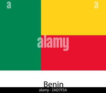 Drapeau du pays bénin. Vector illustration. Des couleurs exactes. Illustration de Vecteur