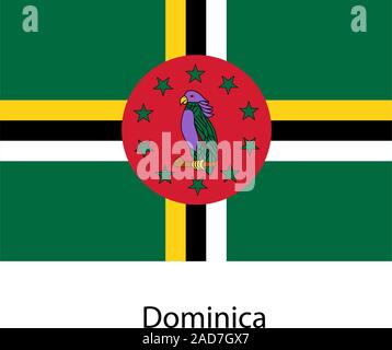 Drapeau du pays la Dominique. Vector illustration. Des couleurs exactes. Illustration de Vecteur