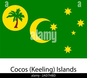 Drapeau du pays îles Cocos. Vector illustration. Des couleurs exactes. Illustration de Vecteur