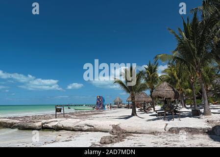 Plage tropicale de l'île de Holbox, Quintana Roo, Mexique Banque D'Images