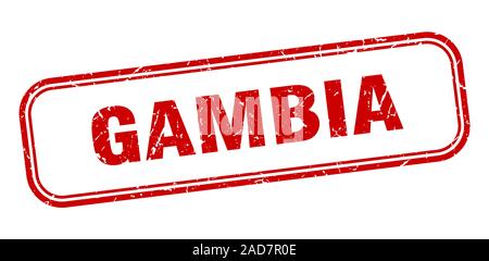 Gambie stamp. Gambie grunge rouge signe isolé Illustration de Vecteur