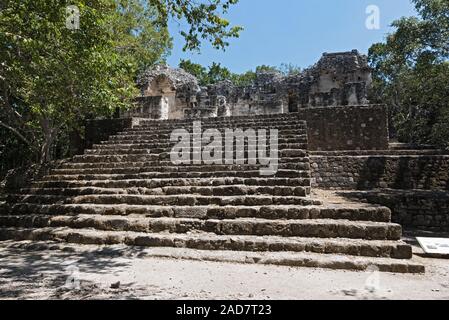 Les ruines de l'ancienne cité Maya de Calakmul, Campeche, Mexique Banque D'Images