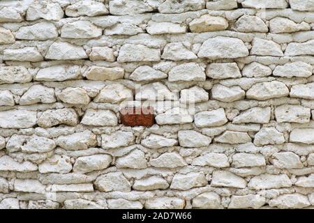 Mur de pierre backgrond blanc Banque D'Images