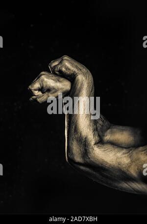 Close-up of a mans bras. Les tirer. Banque D'Images