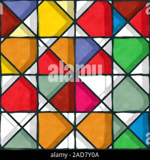 Vitrail aquarelle Banque D'Images