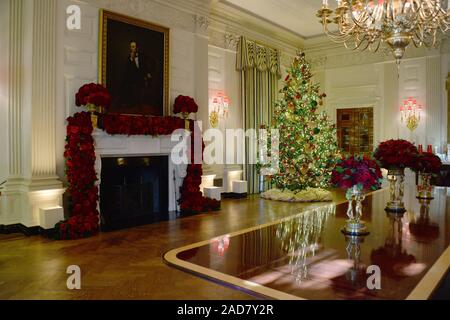 Washington DC, USA. 19Th Mar, 2019. 12/3/19- La Maison Blanche- Washington DC.la Maison Blanche affiche la Maison Blanche 2019 décorations de Noël. La chambre est joliment décoré. Credit : Christy Bowe/ZUMA/Alamy Fil Live News Banque D'Images