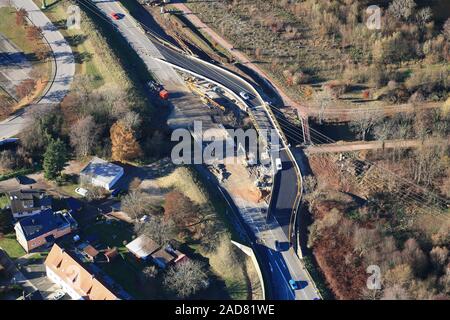 Maulburg, causer de la congestion en raison de la construction du pont site et pont temporaire à la B317 Banque D'Images