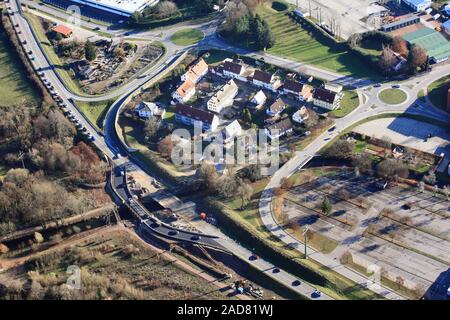 Maulburg, causer de la congestion en raison de la construction du pont site et pont temporaire à la B317 Banque D'Images