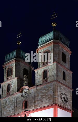 Bad Säckingen, clochers de l'Fridolin Minster Banque D'Images