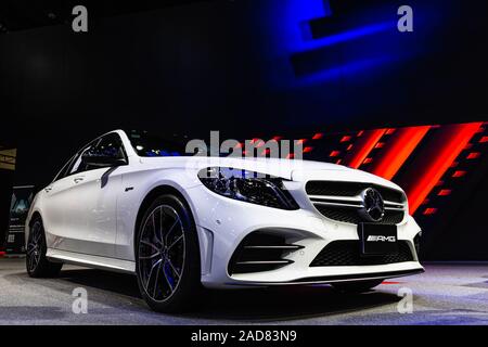 Bangkok, Thaïlande - décembre 3, 2019 : La Mercedes Benz E200 AMG afficher sur le moteur d'Expo 2019 de Bangkok en Thaïlande Banque D'Images