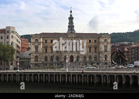 Bilbao ville baroque située sur la rive droite de l'estuaire de bilbao nervion, Pays basque, Banque D'Images