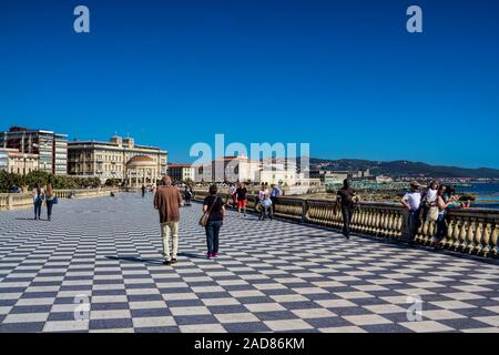 Livourne, promenade le long de la rive Banque D'Images