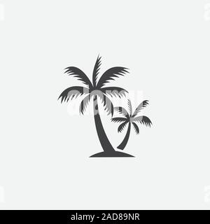 Palm tree silhouette vecteur icône illustration vectorielle, palmier, cocotier, icône vector illustration illustration vectorielle simple Illustration de Vecteur