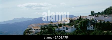 Bâtiments dans une ville, Mijas, la province de Malaga, Costa del Sol, Andalousie, Espagne Banque D'Images