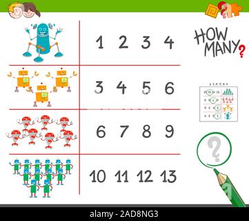 Robots jeu de compte cartoon illustration Banque D'Images