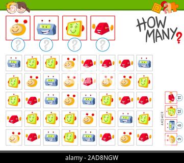 Combien de robots jeu de compte pour les enfants Banque D'Images