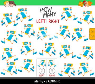 Compter les photos de gauche et droite robot drôle Banque D'Images