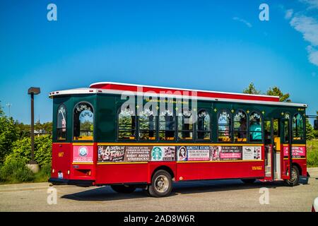 Un bus touristique dans l'île Mackinac, Michigan Banque D'Images