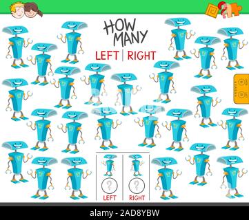 Compter les photos de gauche et droite robot dessin animé Banque D'Images