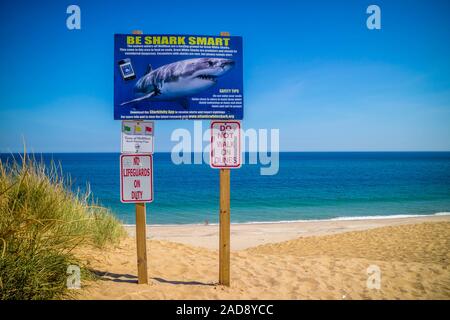 Les nageurs et les échassiers des directives de sécurité dans la région de Cape Cod National Seashore Banque D'Images