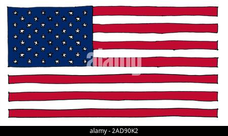 Drapeau américain à la main des États-Unis d'Amérique Banque D'Images