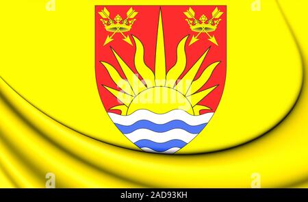 Pavillon 3D de comté de Suffolk, en Angleterre. 3D Illustration. Banque D'Images