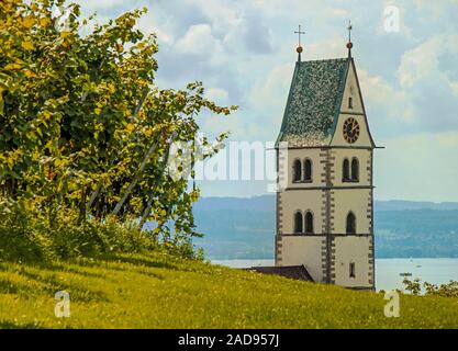 Ville catholique Église Paroissiale Mariä Heimsuchung, Meersburg au lac de Constance Banque D'Images