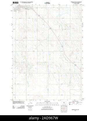 Carte de l'USGS TOPO Dakota du Sud Sud gagnant SD 20120628 Restauration TM Banque D'Images