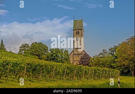 Ville catholique Église Paroissiale Mariä Heimsuchung, Meersburg au lac de Constance Banque D'Images