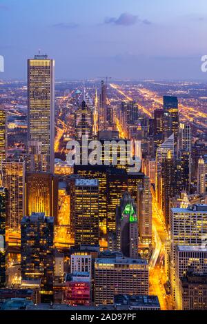 Vue aérienne de l'horizon de Chicago Banque D'Images