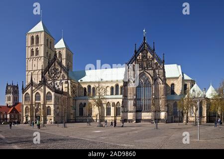 Cathédrale de Münster, Münster, Rhénanie du Nord-Westphalie, Allemagne, Europe Banque D'Images