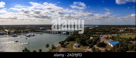 Vue aérienne de Wellington, de la Jupiter Inlet Lighthouse à Jupiter, en Floride. Banque D'Images