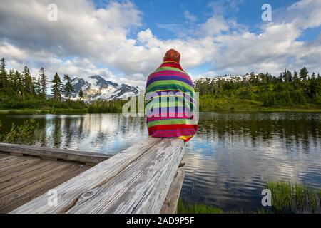 Homme sur le lac Banque D'Images